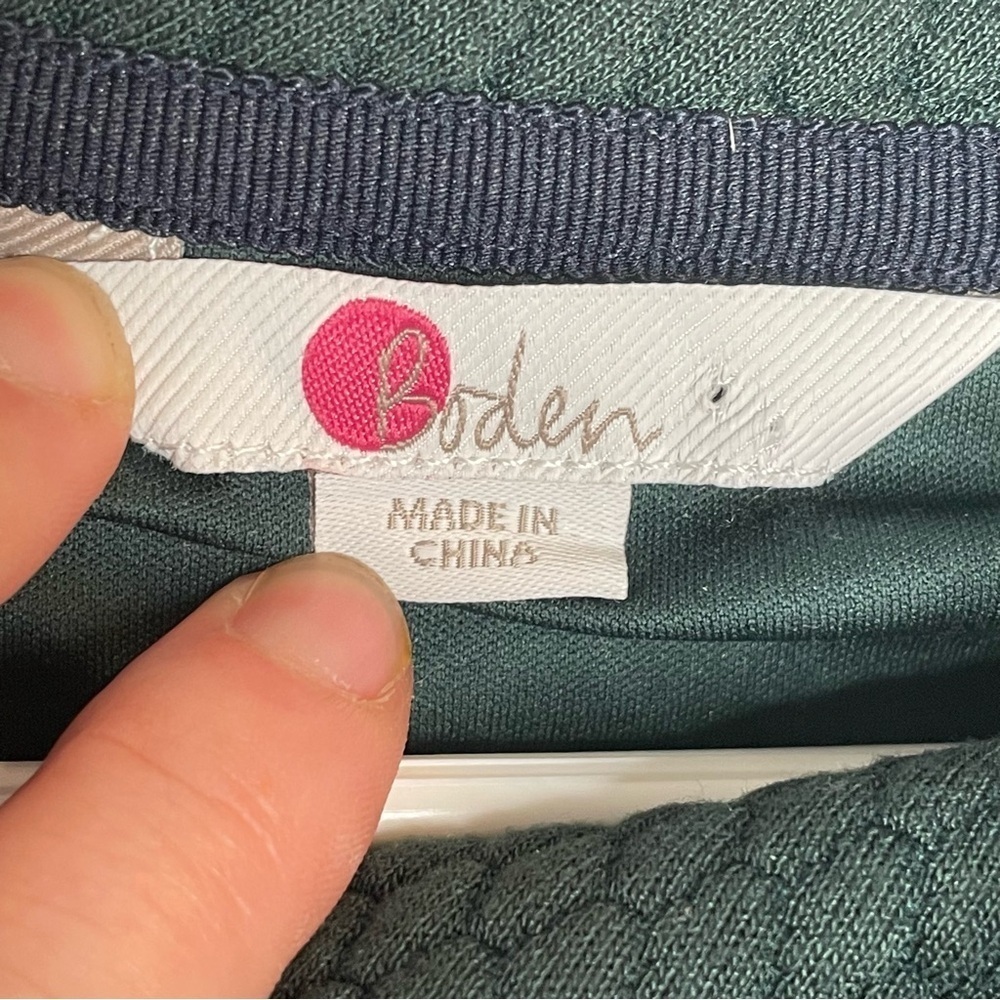 Boden Andrea Jacquard Shift Dress Honeycomb Textured Knit in Forest Green 4R - Picture 9 of 12